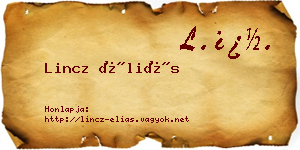 Lincz Éliás névjegykártya